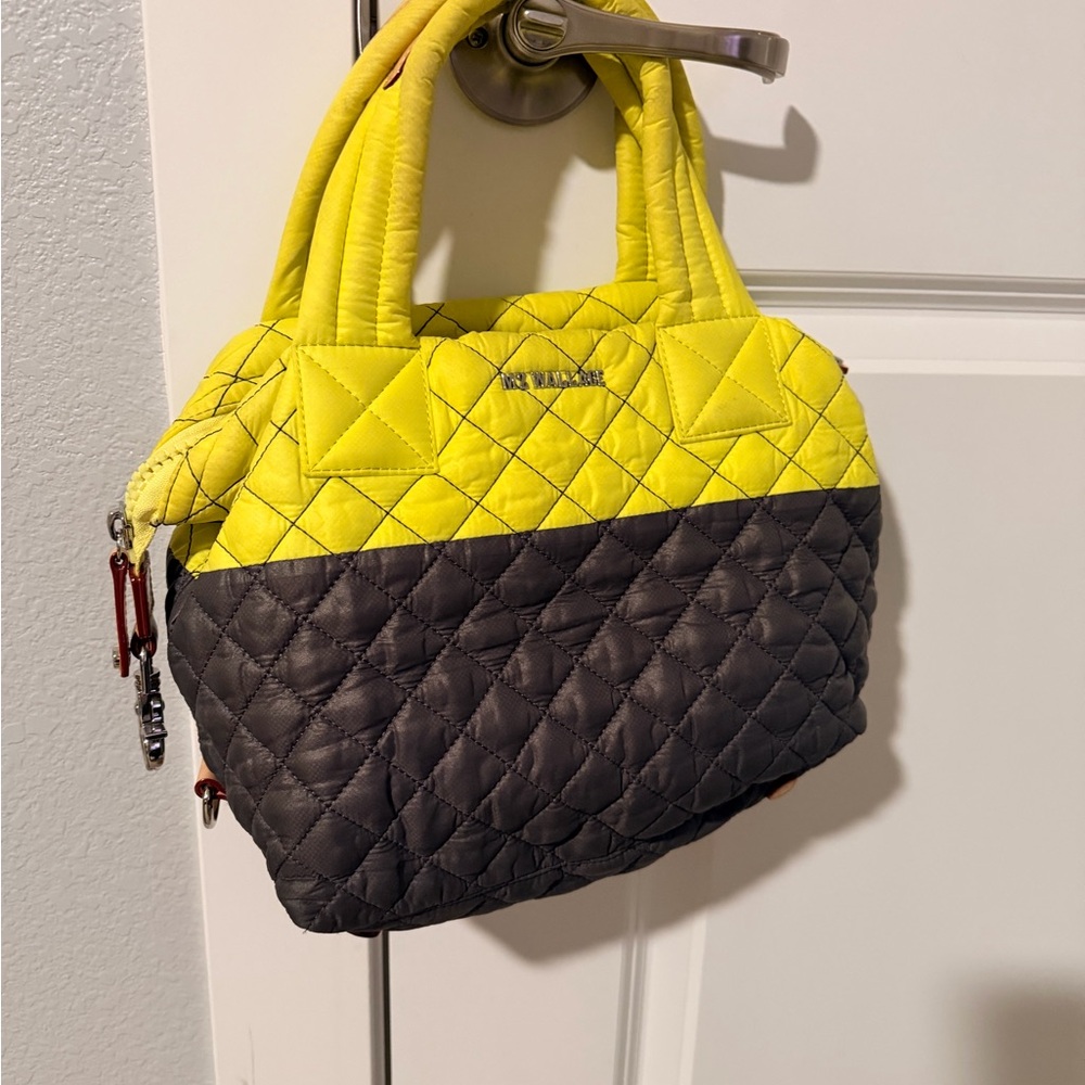 MZ Wallace Small Sutton Two-Tone in Bright Yellow and Charcoal